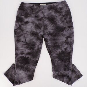 Rachel Zoe Women's Size XL Cropped Gray Leggings Workout Athletic Active Tie Die